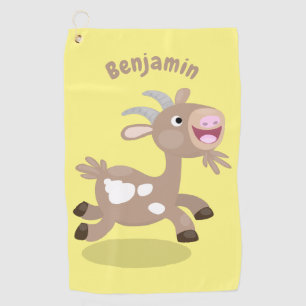 Cute happy billy cartoon golfhanddoek