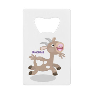 Cute happy billy cartoon kredietkaart flessenopener