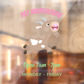 Cute happy billy cartoon raamsticker (Vel 2)