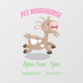 Cute happy billy cartoon raamsticker (Vel)