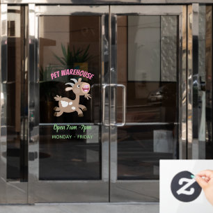 Cute happy billy cartoon raamsticker