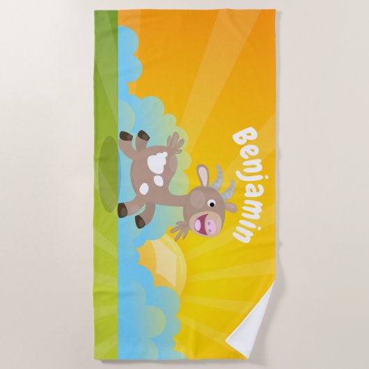 Cute happy billy cartoon strandlaken (Voorkant)