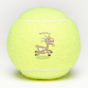 Cute happy billy cartoon tennisballen