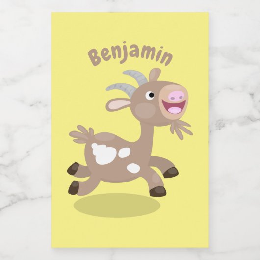 Cute happy billy cartoon voedselcontainer etiket (Enkel label)