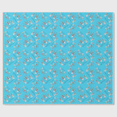 Cute Happy Birthday Bunny Rabbits Kinder Cadeaupapier (Vlak)