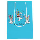 Cute Happy Birthday Bunny Rabbits Kinder Medium Cadeauzakje (Achterkant)