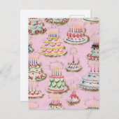 Cute  Happy Birthday Cakes Kaart (Voorkant / Achterkant)