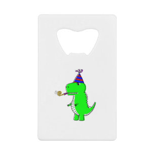 Cute Happy Birthday Dinosaur Kredietkaart Flessenopener