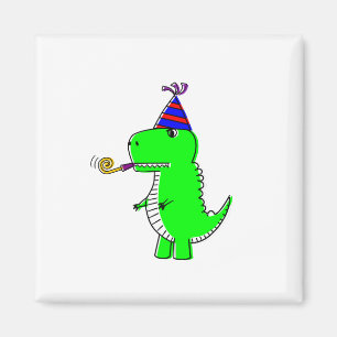 Cute Happy Birthday Dinosaur Magneet