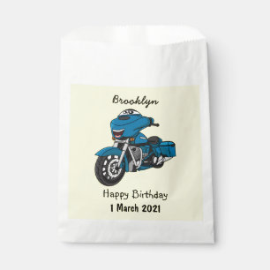 Cute happy blue motor cartoon bedankzakje