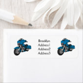 Cute happy blue motor cartoon etiket (Insitu)