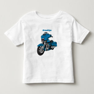 Cute happy blue motor cartoon kinder shirts