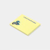 Cute happy blue motor cartoon post-it® notes (Schuin)
