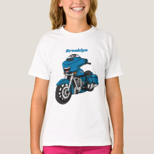 Cute happy blue motor cartoon t-shirt