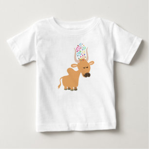 Cute Happy Brahman Cow Baby T-Shirt