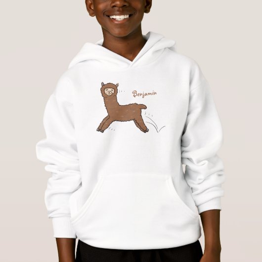 Cute happy brown alpaca cartoon (Voorkant)