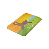 Cute happy brown alpaca cartoon badmat (Gekanteld)