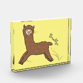 Cute happy brown alpaca cartoon fotoblokken (Links)