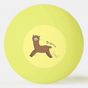 Cute happy brown alpaca cartoon pingpongballen
