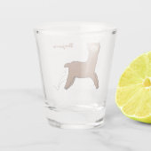 Cute happy brown alpaca cartoon shot glas (Achterkant)