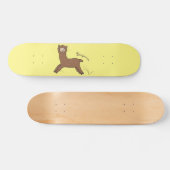 Cute happy brown alpaca cartoon skateboard (Horizontaal)