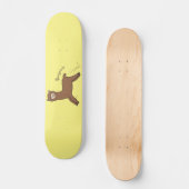 Cute happy brown alpaca cartoon skateboard (Voorkant)