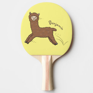 Cute happy brown alpaca cartoon tafeltennisbatje