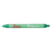 Cute happy brown alpaca cartoon zwarte inkt pen (Voorkant)