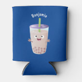 Cute happy bubble tea boba cartoon blikjeskoeler (Voorkant)