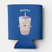 Cute happy bubble tea boba cartoon blikjeskoeler (Achterkant)