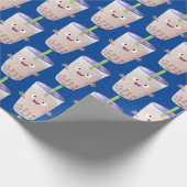 Cute happy bubble tea boba cartoon cadeaupapier (Hoek)