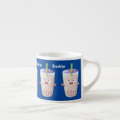 Cute happy bubble tea boba cartoon espresso kop (Rechts)