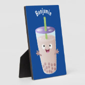 Cute happy bubble tea boba cartoon fotoplaat (Zijkant)