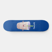 Cute happy bubble tea boba cartoon skateboard (Horizontaal)