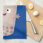 Cute happy bubble tea boba cartoon theedoek (Quarter Fold)