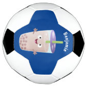 Cute happy bubble tea boba cartoon voetbal (Gedraaid)