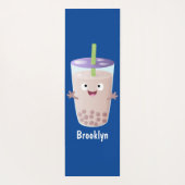 Cute happy bubble tea boba cartoon yogamat (Achterkant)
