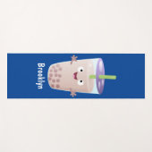 Cute happy bubble tea boba cartoon yogamat (Voorkant (horizontaal))