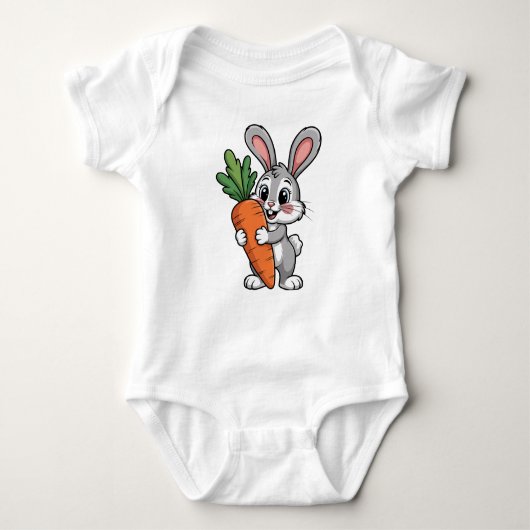 Cute Happy Bunny Rabbit Romper (Voorkant)