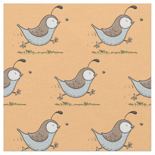 Cute happy californian quail cartoon afbeelding stof