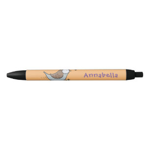 Cute happy californian quail cartoon afbeelding zwarte inkt pen