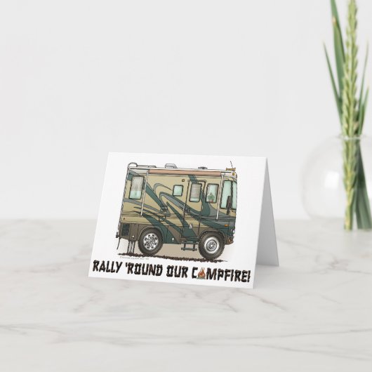 Cute Happy Camper Big RV Coach Motorhome (Voorkant)