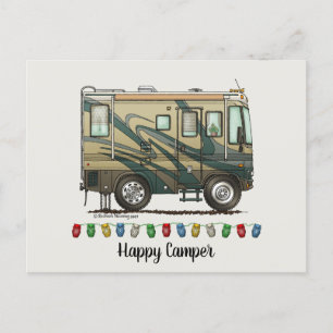 Cute Happy Camper Big RV Coach Motorhome Briefkaart