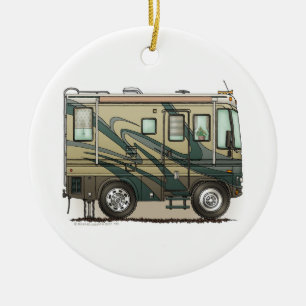 Cute Happy Camper Big RV Coach Motorhome Keramisch Ornament