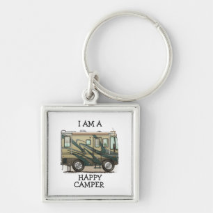 Cute Happy Camper Big RV Coach Motorhome Sleutelhanger