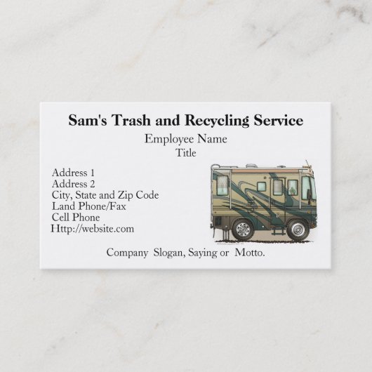 Cute Happy Camper Big RV Coach Motorhome Visitekaartje (Voorkant)