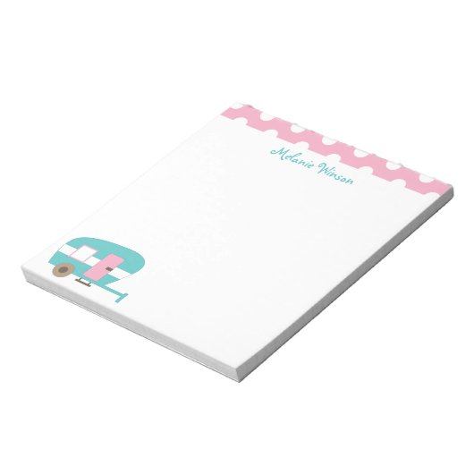 Cute Happy Camper Personalized Notitieblok (Gedraaid)