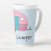 Cute Happy Camper Pink RV Latte Mok (Rechterhoek)