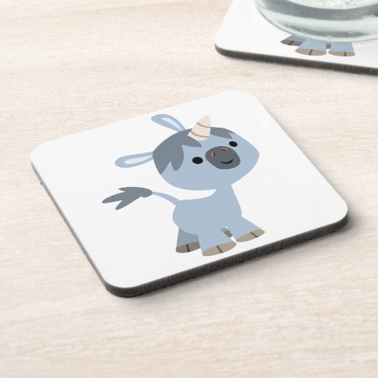 Cute Happy Cartoon Baby Unicorn Onderzetters Set (Linkerzijde)