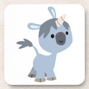 Cute Happy Cartoon Baby Unicorn Onderzetters Set